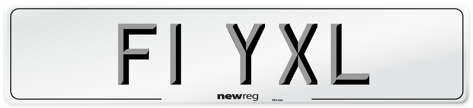 F1 YXL Number Plate from New Reg